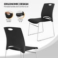 thumbnail image 4 of VINGLI Stacking Chairs Set of 5 Stackable Office Chairs with Metal Sled Base, Ergonomic Plastic Seat, Stacking Chairs for Waiting Room Break Room Banquet Guest, Black, 4 of 6