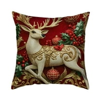 Luoshdecor Christmas Pillow Covers 18x18 in, Merry Christmas Soft Plush Throw Pillows Covers，Winter Holiday Gift for Home Decor