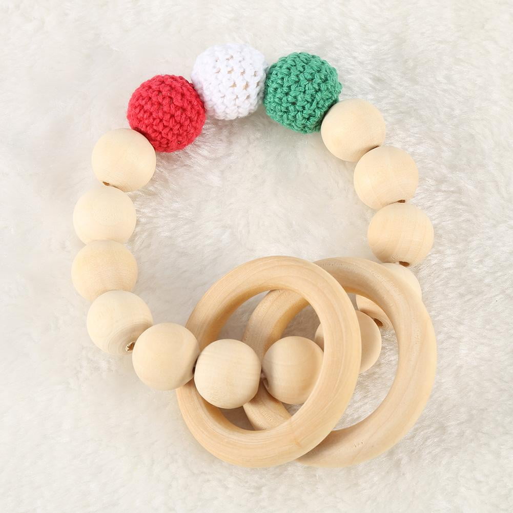 wooden teething bracelet