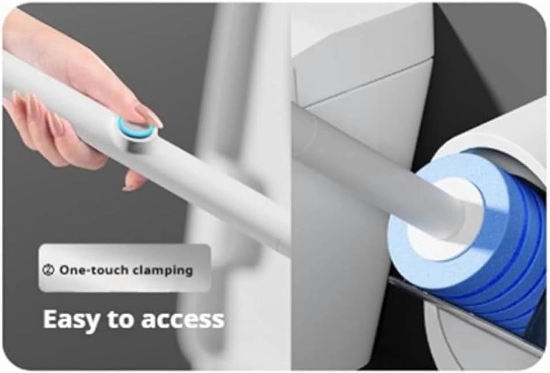 Disposable Toilet Brush with Wall Mount - No Touch Self-Cleaning Pad Kit, 360° Scrubber for Deep Clean, White(DSF)
