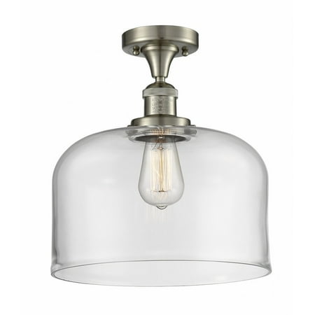 

Innovations 517-1CH-SN-G72-L-LED X-Large Bell 1 Light Semi-Flush Mount part of the Franklin Restoration Collection Brushed Satin Nickel