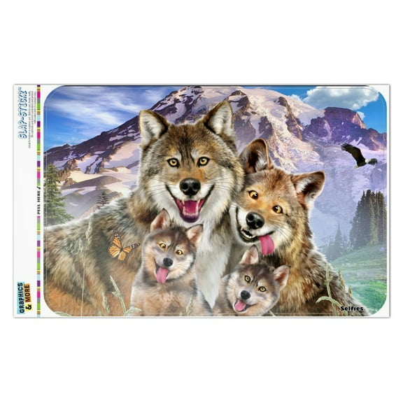 Wolf Pack Selfie Family Wolves Home Business Office Sign
