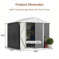 thumbnail image 7 of Homall 8 x 6 ft Outdoor Storage Shed, Durable Patio Metal Storage Shed with Floor Frame & Lockable Doors for Garden Backyard Lawn, Gray, 7 of 7
