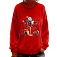 thumbnail image 2 of Amidoa Flannel Women Tops Red Christmas Plus Size Long Sleeve Graphic Soft Winter Shirts Womens Tees L, 2 of 6