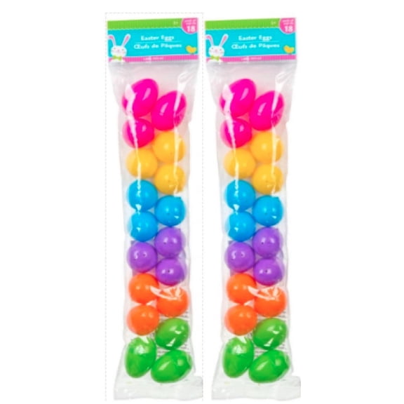 Greenbrier Plastic Easter Eggs (Bright Colored) 2 Pack (36) 1.69 inch