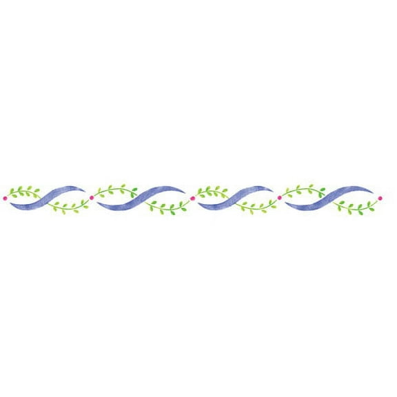Winterthur Ribbon Daisy Border Wall Stencil SKU #W016 by Designer Stencils