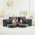 thumbnail image 4 of Costway Kids Modular Play Sofa 8 PCS with Detachable Cover for Playroom & Bedroom Indoor Gray, 4 of 10
