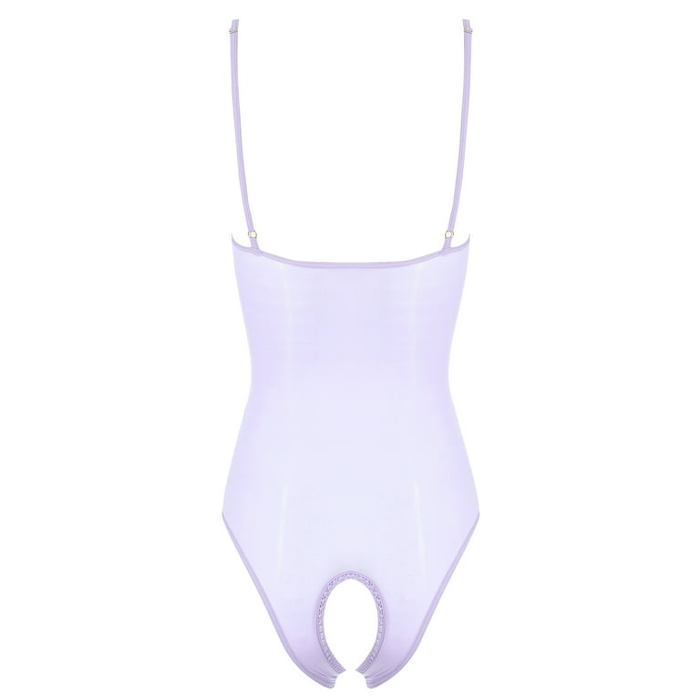 新品、未使用Gypsohila Sheer Check One Piece YONGHS Women's One Piece Sleeveless Leotard Mesh Sheer See