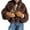 Brown, variant on Women's Fluffy Jacket Long Sleeve Lapel Furry Winter Jackets Shaggy Parka Short Coat