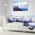 thumbnail image 3 of Designart Wooden Pier at Dusk - Seascape Photography Throw Pillow - 12x20, 3 of 5