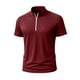 thumbnail image 4 of pstuiky camiseta de hombre, Camiseta deportiva de verano para hombre, de color liso, ajustada, con cremallera, de manga corta y cuello alto camisas casuales para hombre m, 4 of 5