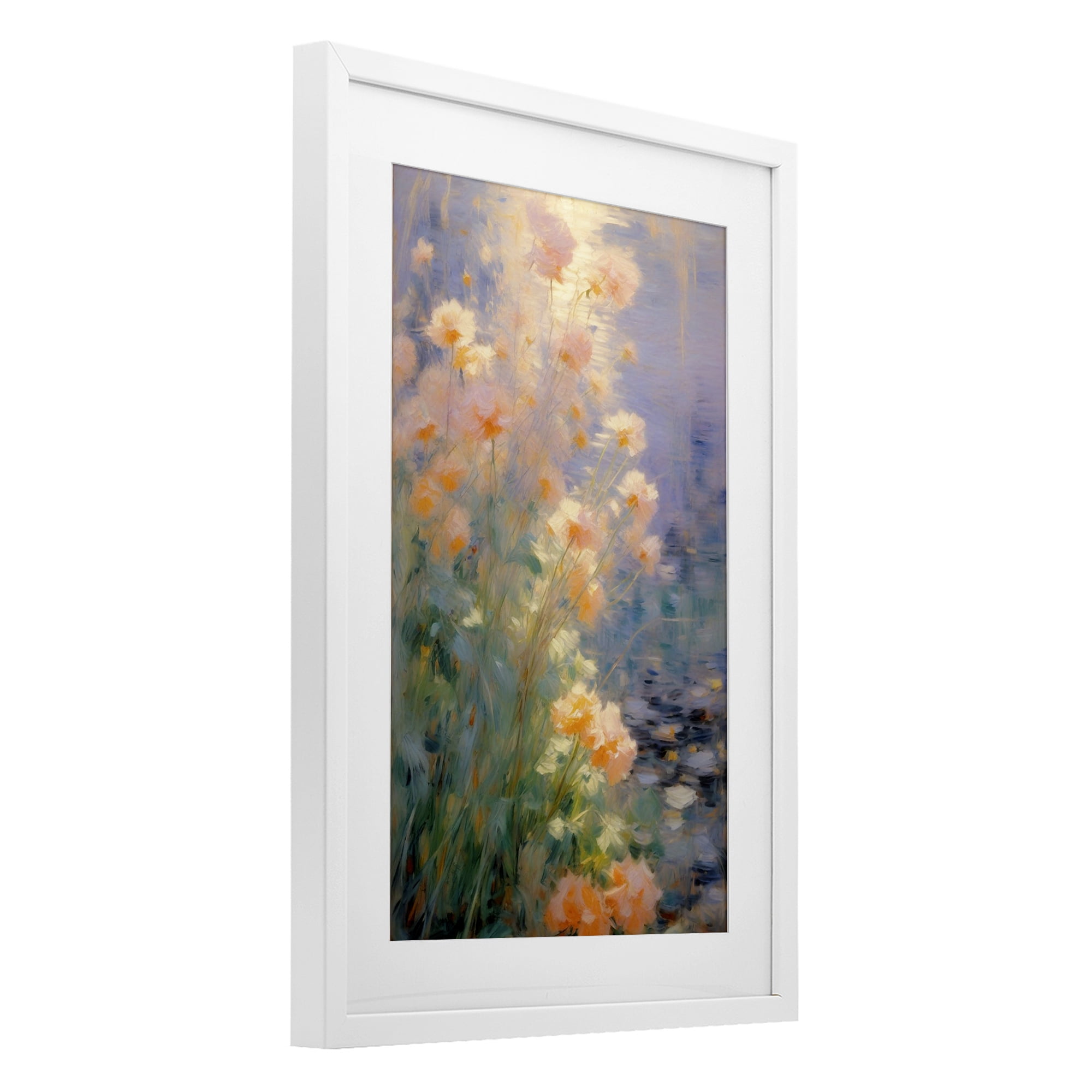 Stupell Industries Sunlit Pastel Blossoms Impression White Framed Print Under Glass, design by Angie Hawke