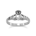 thumbnail image 1 of Precious Stars Sterling Silver Small Unisex Claddagh Ring, 1 of 2