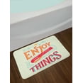 thumbnail image 2 of Enjoy the Little Things Bath Mat, Positive Outlook on Life Themed Message with Swirls and Curlicues, Plush Bathroom Decor Mat with Non Slip Backing, 29.5" X 17.5", Multicolor, by Ambesonne, 2 of 2