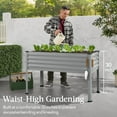 thumbnail image 3 of WSSYzyzf 48x24x30in Galvanized Raised Garden Bed, Metal Elevated Planter Box, Vegetable Garden for Backyard, Patio, Balcony - Moonlight Gray, 3 of 15