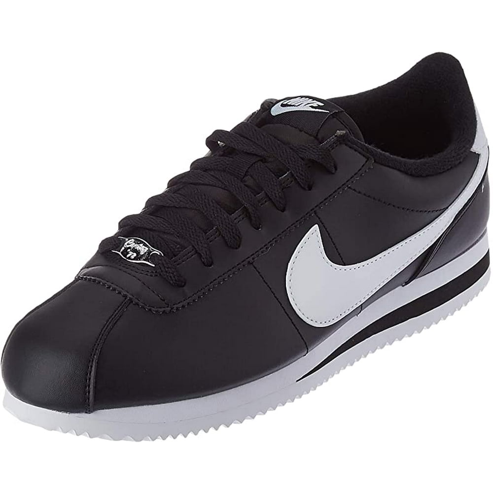 Nike Nike Men S Classic Cortez Leather Running Shoes Black Silver 10 5 D M Us