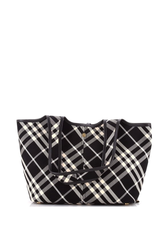 Pre-Owned East-West Tote Vintage Check Canvas Small By Rebag