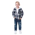 thumbnail image 3 of Toddler Baby Boys Clothes Outfits Kids Hoodie Flannel Shirts Set Plaid Hooded Tops +Jeans Pants Fall Winter 2-6T, 3 of 5