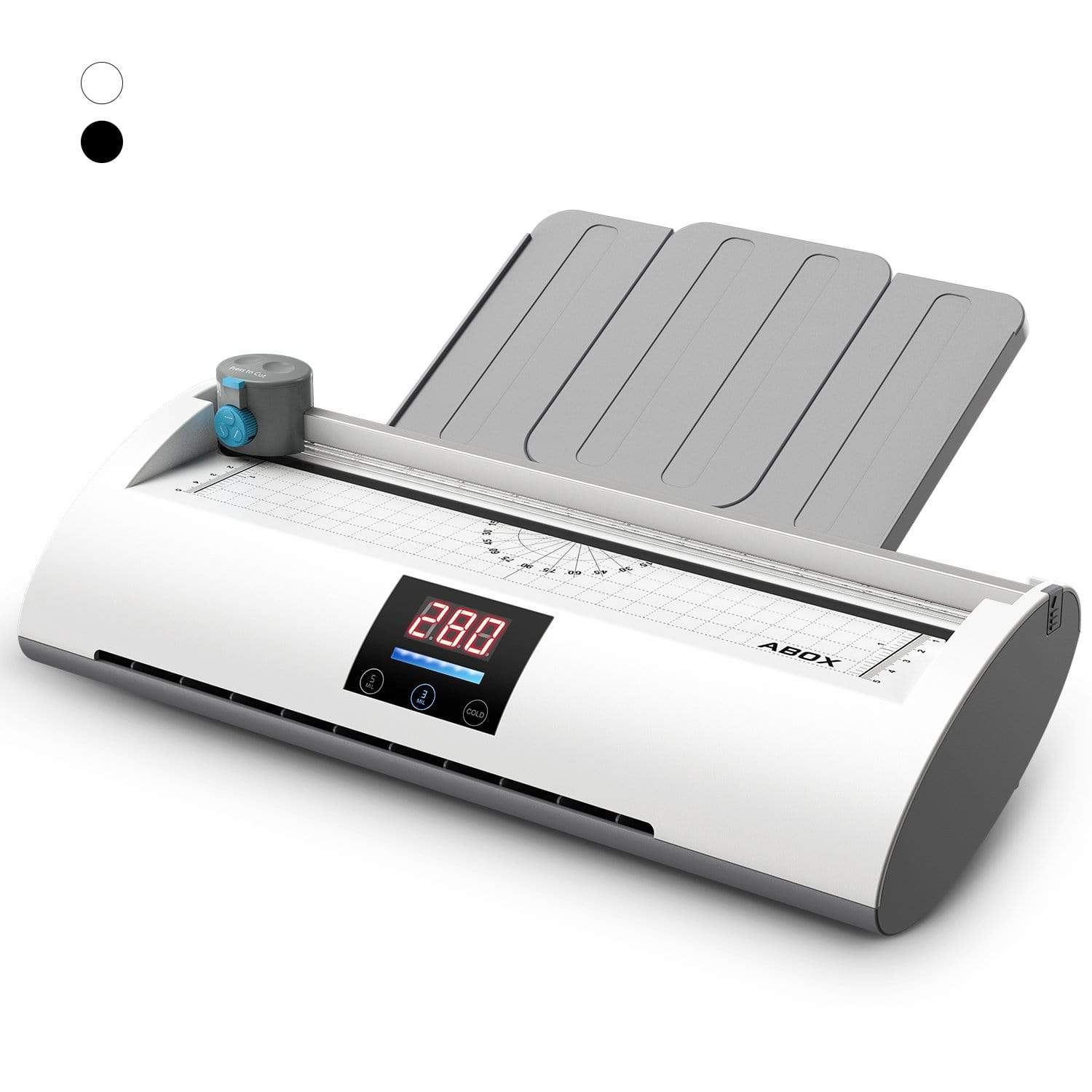 ABOX Laminator Machine, A4 Thermal Laminating Machine with Feeding Tray, Trimmer, Corner Rounder