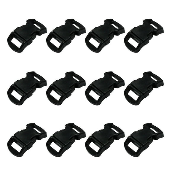 ASR Outdoor Ensemble de Boucles de Bracelet en Paracorde Noire (Lot de 12)