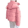 thumbnail image 4 of Lovskoo 2024 Womens Winter Coats Hooded Quilted Jacket Long Sleeve Mid-Length Fall Over Knee Padded Coat Plus Size Thick Warm Coat Pink, 4 of 5
