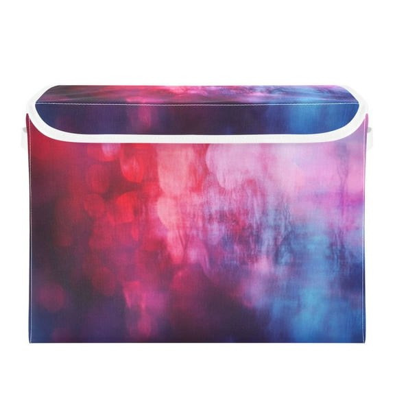 Storage Box With Lid 16.5x12.6x11.8In Foldable Stacked Household Storage Box Red Blue