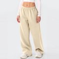 thumbnail image 2 of Women's Sweatpants Winter High Waisted Sweat Pants Drawstring Baggy Jogger Pants for Casual and Sports Activities,Beige,M, 2 of 3