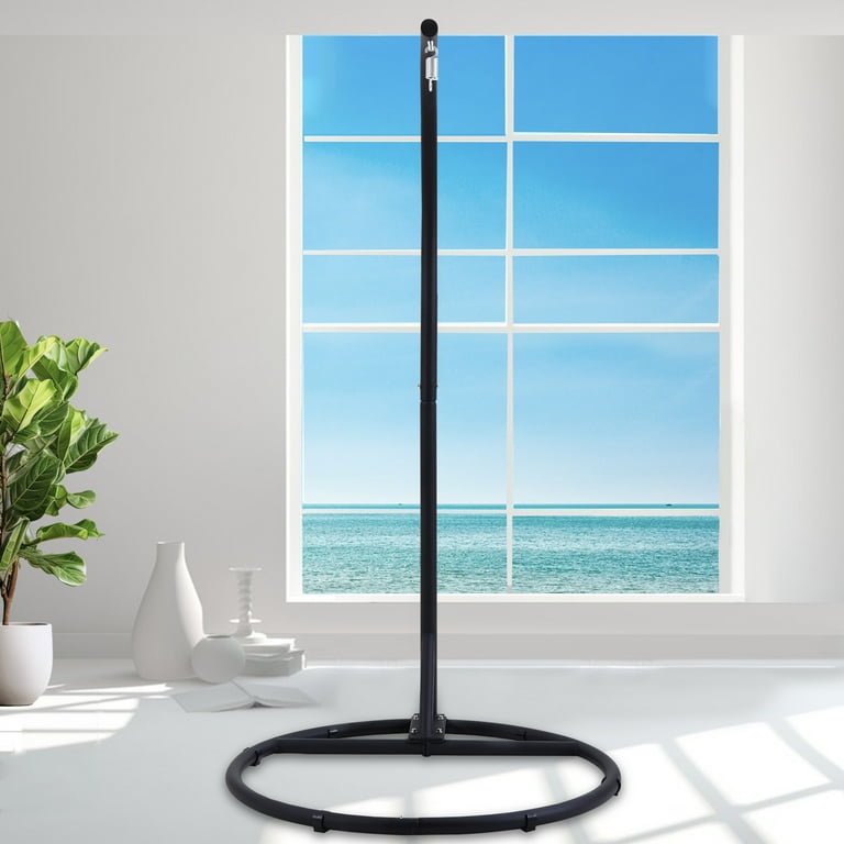 Round Base Heavy Duty Hanging Stand Powder Coated Hammock Stand for Hammock Chair Indoor and Outdoor Black