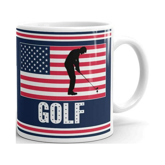 Golf Accessories American Pride Golf Coffee Tea Ceramic Mug Office Work Cup Gift 11 oz