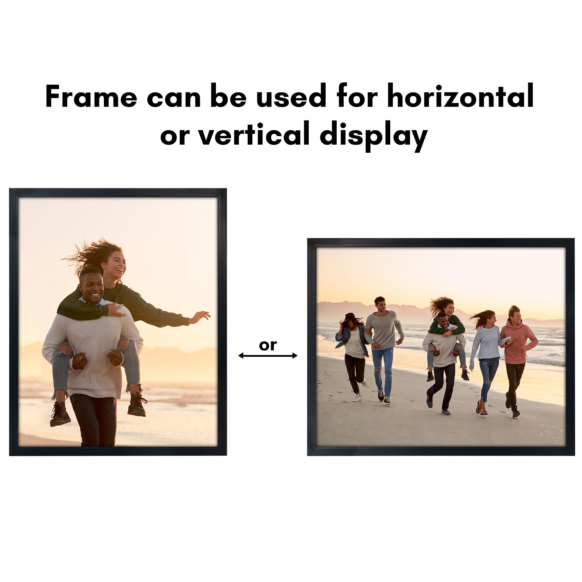 Americanflat 16x20 Picture Frame with Polished Plexiglass Soho Collection Gallery Style Deep Molding - Black