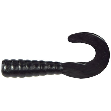 Tackle HD 40-Pack Grub Fishing Lures 2-Inch Skirted Grub with Curly Tail Bulk Fishing Grubs for Crappie Bass Walleye or Trout Bait Freshwater or Saltwater Swimbait Black