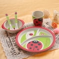 thumbnail image 4 of Yazoeia 5 Pcs / set Eco-friendly Bamboo Fiber Colorful Children Tableware Dishes Dinnerware (Red) MY320-26850, 4 of 13