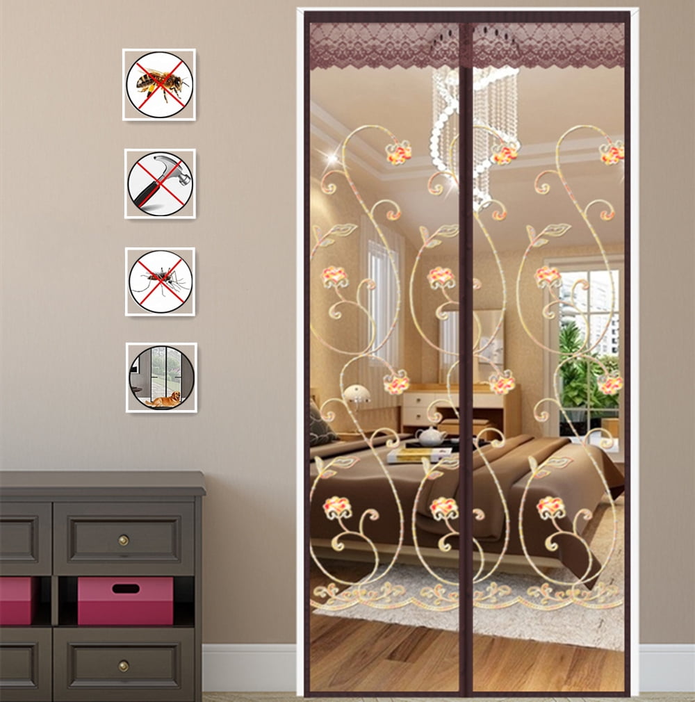 Magnetic Screen Door, Durable Heavy Duty Mesh Curtain with Fly Mosquito Screens, Hands Free Magnetic Screen Door for Sliding Door
