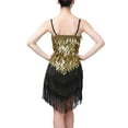 thumbnail image 3 of Faithtur Dames Robe Paillettes Irrégulière Multi-Couche Pompon Robe de Danse, 3 of 7