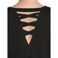 thumbnail image 4 of Terra & Sky Women's Plus Size Lattice Back Babydoll T-Shirt with Long Sleeves, 4 of 5