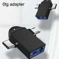 thumbnail image 1 of GreenHome Portable 2-IN-1 USB3.0 a Tipo-C OTG Adaptador Convertidor de transferencia de datos para teléfono móvil Tablet Portátil greenhome iPhone X, 1 of 7