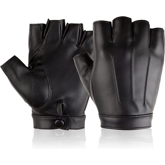 nipocaio Mitaines de conduite en cuir synthétique pour homme et femme Noir-aille unique
