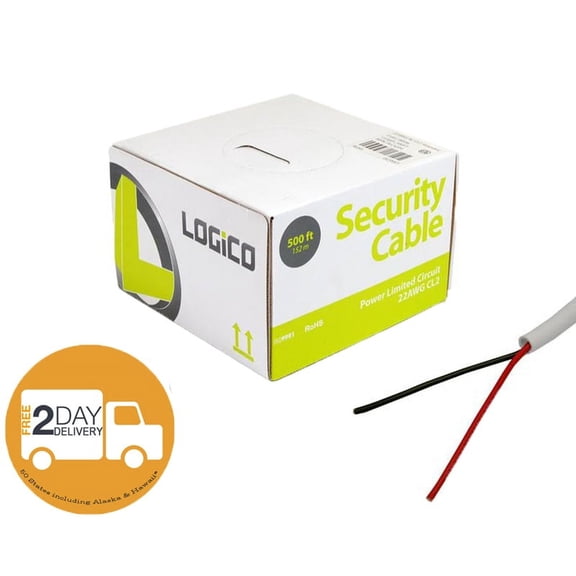Security Wire Burglar Alarm 22/2 Cable 500FT Stranded White 500' Speaker Cable