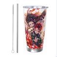 thumbnail image 1 of Vaso de 20 oz Demon Slayer Kimetsu No Yaiba, taza de viaje de café con aislamiento al vacío de acero inoxidable, taza de café, taza de viaje con tapa, taza térmica para exteriores, 1 of 8