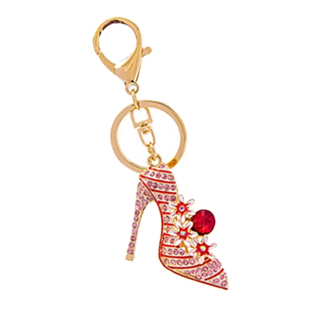 RKSTN Keychain New Diamond Inlaid High-Heeled Shoes Lovely Key Chain Bag Car Key Ring Pendant Keychain