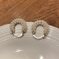 thumbnail image 3 of Small Rice Pearl Earrings with Gold Design for a Lightweight and Elegant Style, 3 of 6