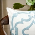 thumbnail image 3 of SAFAVIEH Daciana 18" x 18" Classic Paisley Plush Pillow, White/Blue, 3 of 4