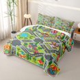 thumbnail image 3 of Manfei City Roads Quilt King,Green Trees Pattern King Coverlet Set,Gray,3pcs, 3 of 7