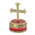 thumbnail image 3 of Lovely Rita's Bejewel Pewter Multi-Color Finish Reverence Cross Round Trinket Box, 3 of 5