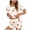 Beige, variant on GDREDA Women's Sleepwear Set's Fashionable Home Round Neck Short Sleeved Shorts With Print Casual Pajamas And Pajama Pants Set Women Pajama Sets pyjamas Sky Blue,L