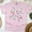 Light Pink, variant on Women's Graphic T-Shirt Cute Bunny Bow Design, Short Sleeve Crewneck, Ash, Size S