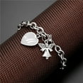 thumbnail image 3 of TINGN Charm Bracelets for Women Girls Guardian Angel Initial Silver Charm Bracelets, 3 of 5