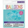 thumbnail image 2 of Unique Clear Latex Balloons with Blue Heart Confetti 16" 5ct - Pre-Filled, 2 of 2