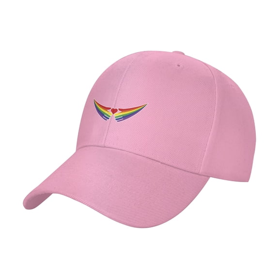 TEQUAN Peaked Cap Rainbow Care Love Heart Adult Unisex Adjustable Curved Brim Baseball Cap Hat, Pink