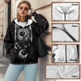 thumbnail image 6 of Garronmavis Gothic Sun Womens Fashion Tops Hoodies Smooth Loose Women Full Zip Up Oversized Sweatshirts Washable Elastic Long Sleeve Outerwear Winter Outfit with Pocket, 6 of 7